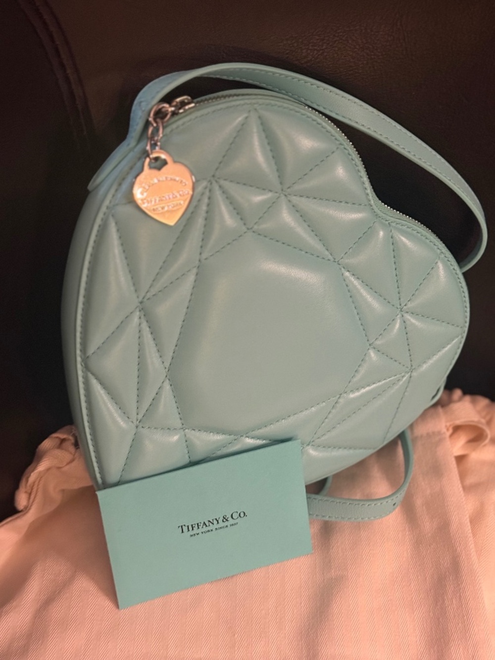 Authentic Blue Tiffany & co. Purse heart shaped